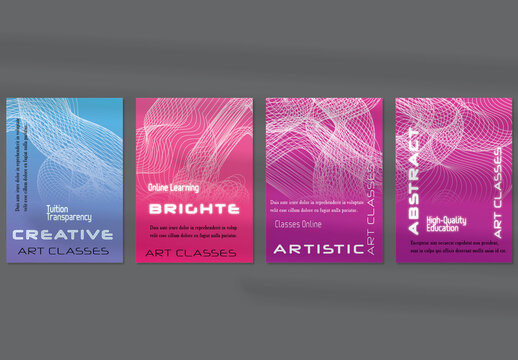 Flyer Layout with Curvy Lines on Bright Gradient Glow