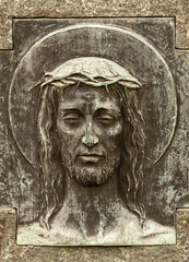 Face of Christ. Visage du Christ.Cimetière monumental, Milan - Italie.
