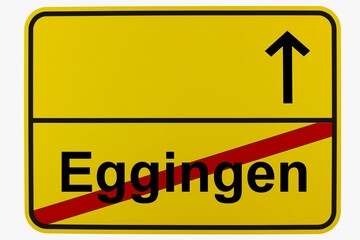 Illustration eines Ortsausgangsschildes von Eggingen in Baden-Württemberg