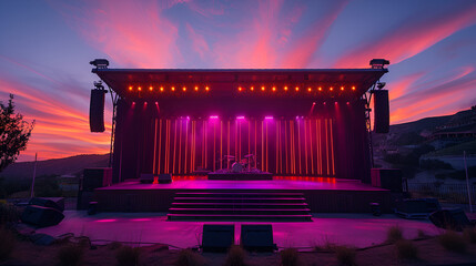 Outdoor Concert Stage 3D Image,
Stage with spotlight