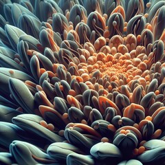 Fototapeta premium Golden Seeds of Life: A Radiant Burst of Energy and Growth in Nature’s Dance
