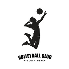 Volleyball team emblem logo design vector illustration