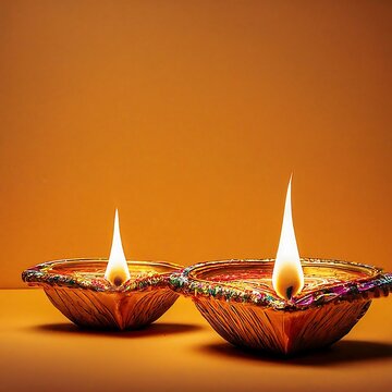 close up image capture of diwali diya.