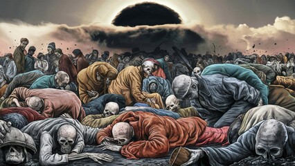 Emotional Illustration Of Armenian Genocide