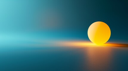 Single glowing sphere on blue background. Concentrated Light
