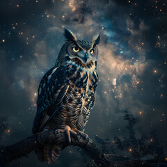 The Night Watcher: Symbolic Representation of Wisdom through an Owl