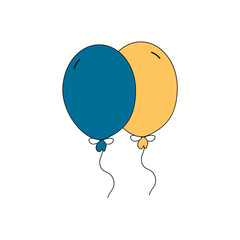 Helium balloon vector sign. Balloons icon. Air ball flat symbol.Vector