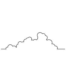 イラスト素材: 墨絵風の雲のイラストのシルエット素材　ベクター