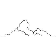 イラスト素材: 墨絵風の雲のイラストのシルエット素材　ベクター