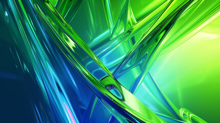 Neon green and electric blue, abstract background, styled for intense contrast and a futuristic ambiance
