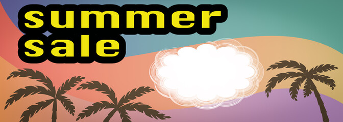 Template for a Summer Sale Discount with tropical colors.