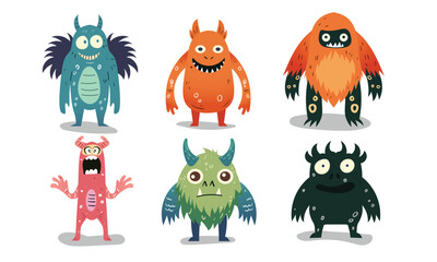 Cute monster collection vector illustration