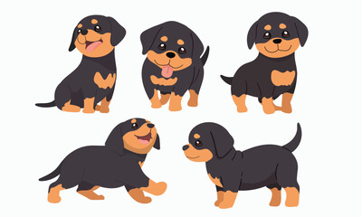 Collection of Cute Rottweiler Puppies in Various Poses