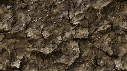 Tileable Detailed view of the rough, textured bark on a tree trunk, showcasing unique patterns and...