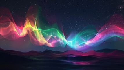 aurora that sings, turning sound into visible, colorful waves that dance in the sky
