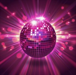 Obraz premium Disco Ball Reflecting Bright Lights