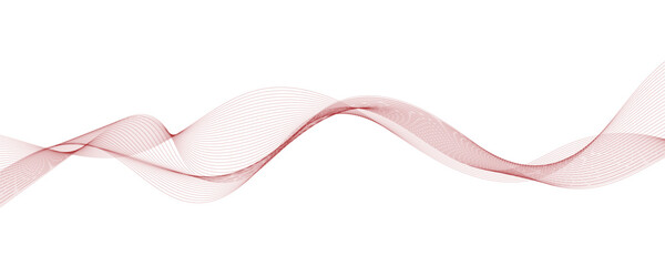 Vector abstract red background with dynamic red waves, lines and particles.	
