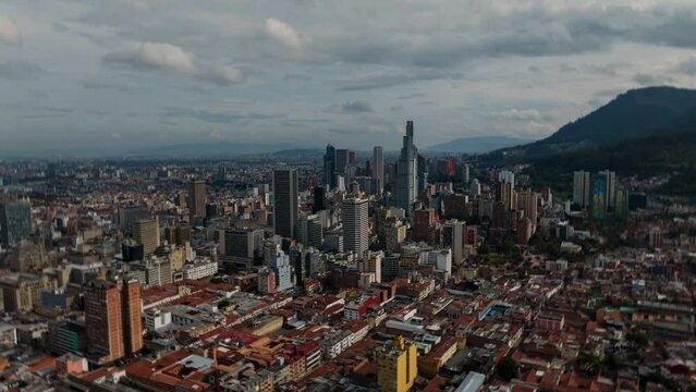 Colombia city Bogota aerial hyperlapse