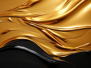 Luxurious gold and black fluid art texture
