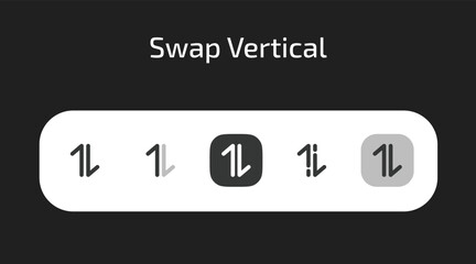 Swap Vertical icons in 5 different styles as vector	 - obrazy, fototapety, plakaty