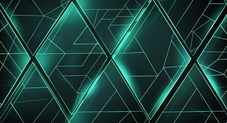 Green Abstract Background With Triangles and Lines
