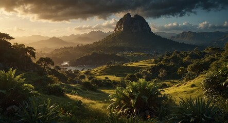 An ultra detailed, realistic, digital art, featuring Brazilian nature. happy An_ultra_detailed_realistic_digital_art_featuring_Braz