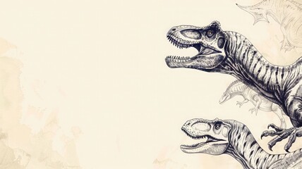 drawings of dinosaurs and ancient reptiles