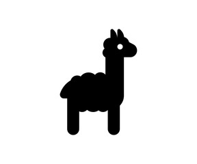 Obraz premium Vector alpaca, llama icon. Simple black silhouette illustration.