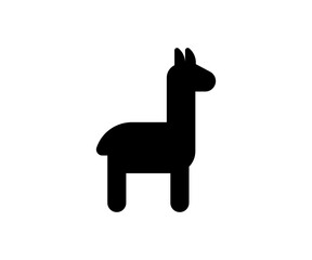 Naklejka premium Vector alpaca, llama icon. Simple black silhouette illustration.