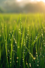 Close-Up of Grass With Water Droplets