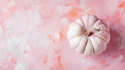 Pumpkin vegetable top view on the pastel background