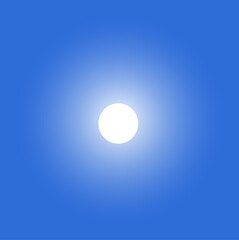 white sun on the blue sky