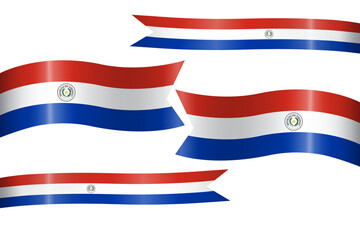 set of flag ribbon with colors of Paraguay for independence day celebration decoration