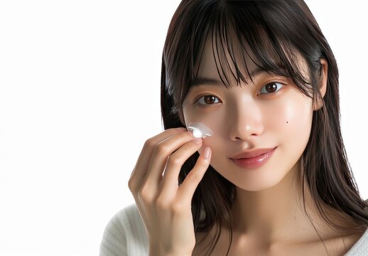 "Radiant Beauty: Korean Woman Nurturing Her Skin with Gentle Care"