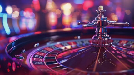 Spinning roulette in a casino on isolated background. - obrazy, fototapety, plakaty