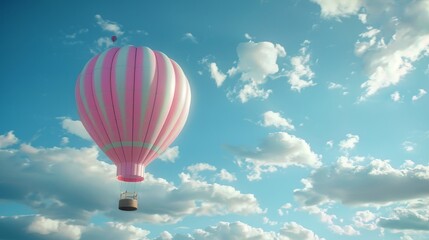 Fototapeta premium An enchanting 3d rendered flying hot air balloon AI generated illustration