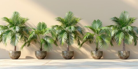 Lush Palm Paradise Against Urban Concrete
