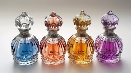 Obraz na płótnie Canvas Funky perfume bottles AI generated illustration