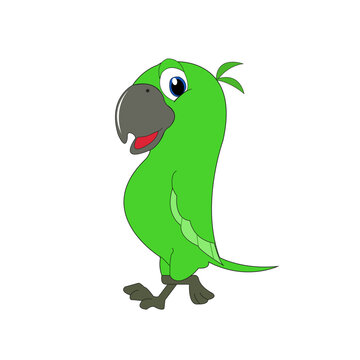 Funny green Parrot like green chili clip art illustrator image.