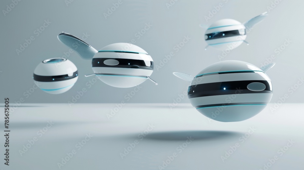 Poster isolated flying objects presented in a sleek and modern 3d style ai generated illustration
