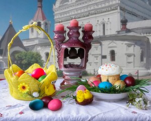 Easter still life with eggs