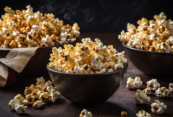 popcorn in a bowl for cinema-watching movie 