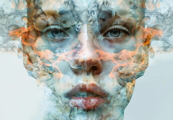 Use digital manipulation techniques to create surreal and abstract morphing effects between different faces, blending features seamlessly to create hybrid and fantastical portraits. 