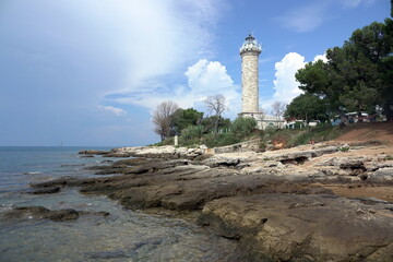 Fototapeta premium Leuchtturm in savudrija salvore in Istrien