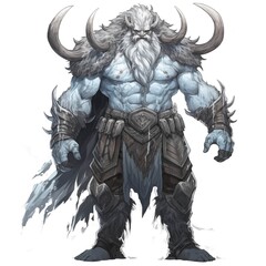 Illustration of a Frost Giant on a White Background
