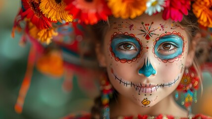 Colorful Dia de los Muertos Spirit. Concept Celebrating, Tradition, Cultural, Vibrant Art, Remembrance