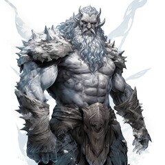 Fototapeta premium Illustration of a Frost Giant on a White Background