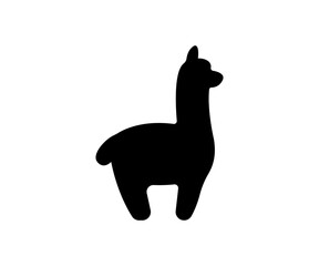 Obraz premium Vector alpaca, llama icon. Simple black silhouette illustration.