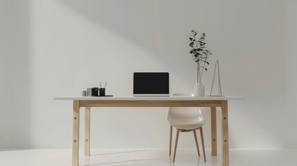 Minimalist workspace with clean lines   AI generated illustration