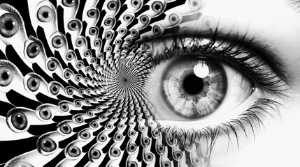 Optical illusions tricking the eye   AI generated illustration
